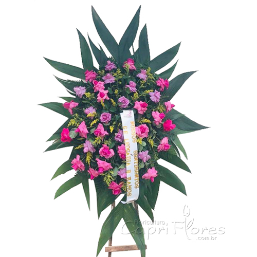 Coroa de Rosas Dobradas Pink e Lilás